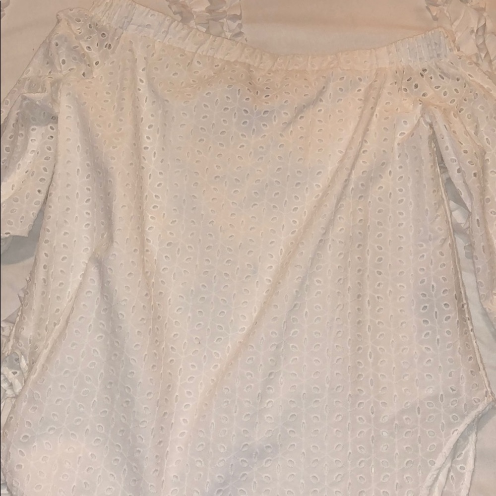 Off the shoulder white blouse